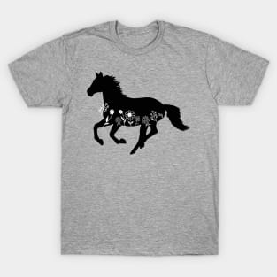 Galloping Floral Horse T-Shirt